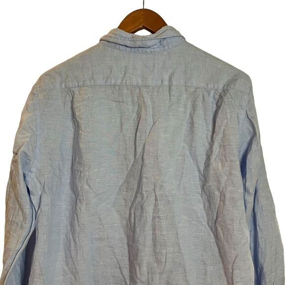 Uniqlo light blue 100% linen button‎ down shirt. Size medium - Picture 8 of 9